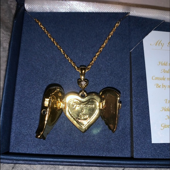 Guardian Angel Diamond Locket Necklace - Picture 3 of 6
